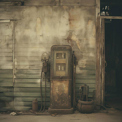 Rights Managed Images - Vintage Gas Pump Artwork 07 Royalty-Free Image by Yo Pedro