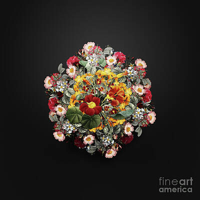 Sean Davey Underwater Photography - Vintage Monks Cress Flower Wreath on Wrought Iron Black n.0324 by Holy Rock Design