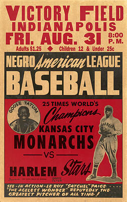 State Pop Art - Vintage Negro American League Baseball  by David Hinds