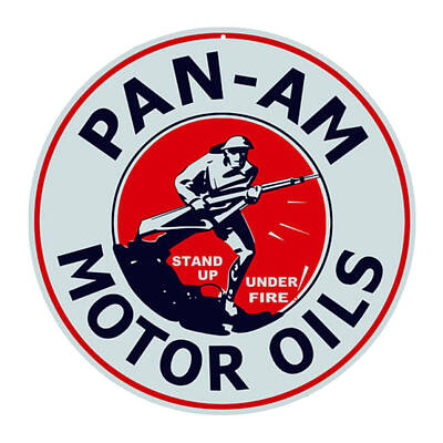 Bath Time - Vintage Pan-Am Motor Oils Sign by All Sorts Art