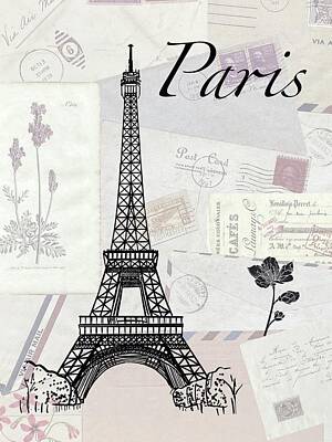 Landmarks Mixed Media - Vintage Paris by Masha Batkova