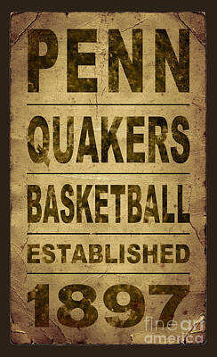 The Rolling Stones - Vintage Penn Quakers Natural Worn Basketball Poster TRANSPARENT BACKGROUND by Lone Palm Studio