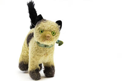 Louis Armstrong - Vintage Plush Animal Cat by Cindy Shebley