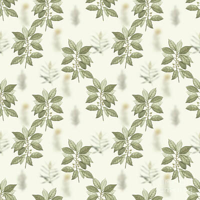 Route 66 Royalty Free Images - Vintage Redbay Boho Botanical Pattern on Soft Warm White n.0796 Royalty-Free Image by Holy Rock Design