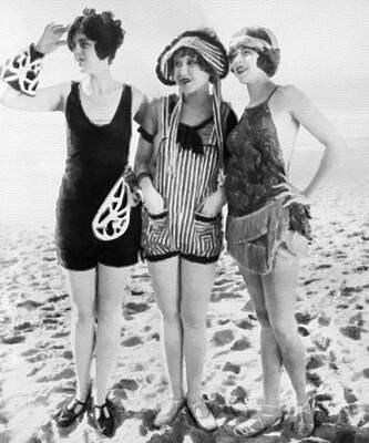 Ring Of Fire Royalty Free Images - Vintage Retro Women On Beach Friends Royalty-Free Image by Tony Rubino