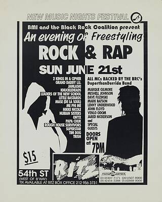Music Digital Art - Vintage Rock and Rap Music Poster by David Hinds