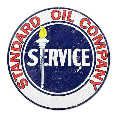 Recently Sold - Landmarks Mixed Media - Vintage Standard Oil Company Garage Sign by All Sorts Art