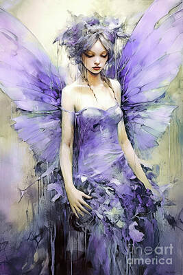 Fantasy Paintings - Violet by Tina LeCour