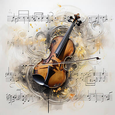 Music Digital Art - Violin Notes by Athena Mckinzie