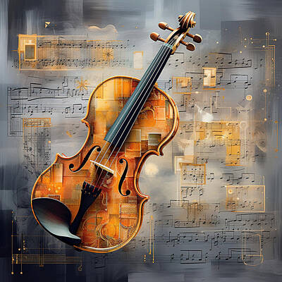 Music Royalty-Free and Rights-Managed Images - Violin Sheet Music by Athena Mckinzie