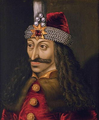 Drawings Rights Managed Images - Vlad The Impaler Portrait Royalty-Free Image by Vlad The Imapaler