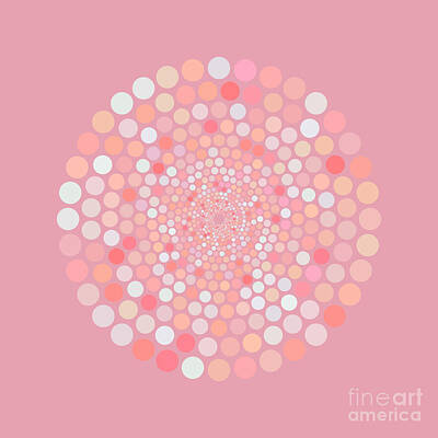 Whimsical Flowers - Vortex Circle - Pink by Hailey E Herrera
