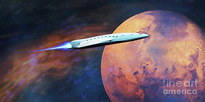 Science Fiction Rights Managed Images - Voyage to Mars Royalty-Free Image by Corey Ford