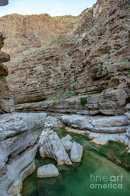 Black And White Rock And Roll Photographs - Wadi Shab - Oman by Ulysse Pixel