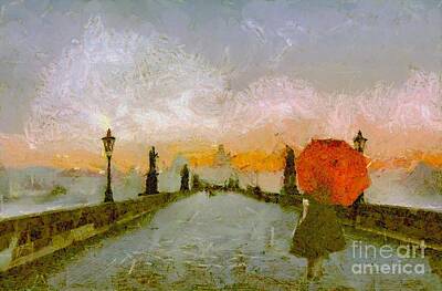 Circle Abstracts - Walk on Charles bridge in Prague by Louise Lavallee