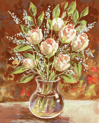 Impressionism Paintings - Warm Calm Flowers Bouquet Summer Floral Impressionism II by Irina Sztukowski