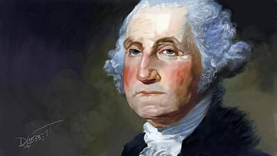 Politicians Digital Art Royalty Free Images - Washington Video Painting Royalty-Free Image by David Luebbert