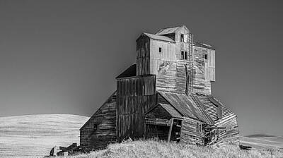 Grace Kelly Rights Managed Images - Washington Grain Elevator, Black and White Royalty-Free Image by Marcy Wielfaert