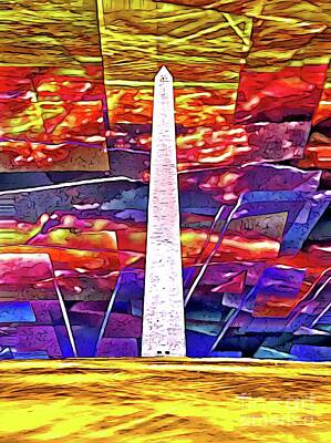 Abstract Landscape Mixed Media - Washington Monument  by Daniel Janda