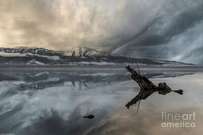 Mountain Photos - Washoe Lake Winter Reflections by Mitch Shindelbower