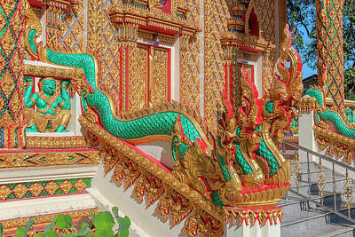 Luck Of The Irish - Wat Si Saeng Thong Phra Ubosot Makara and Naga Guardian DTHU1451 by Gerry Gantt