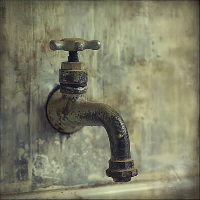 Thomas Kinkade Royalty Free Images - Water Faucet with Iron Handle 01 Royalty-Free Image by Yo Pedro