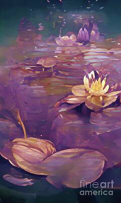 Digital Art Rights Managed Images - Water lily Royalty-Free Image by Chris Bee