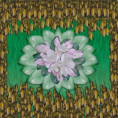 Lilies Mixed Media - Water Lily In Calm Beautiful  Peacefulness by Pepita Selles