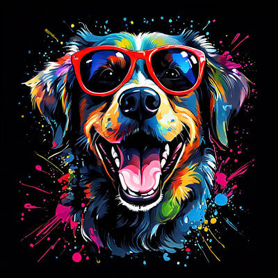 Mammals Digital Art - Watercolor Dog by Manjik Pictures