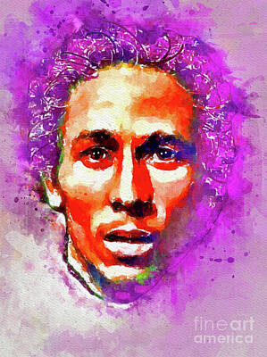Portraits Mixed Media - Watercolor Marley Portrait  by Daniel Janda