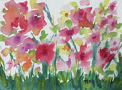 Tribal Patterns - Watercolor Wildflowers by Roxy Rich