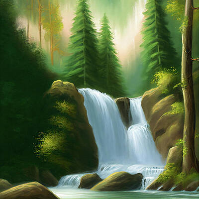 Digital Art - Waterfalls by Billy Bateman