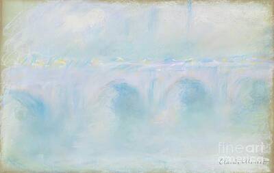 Landmarks Paintings - Waterloo Bridge 1901 by Claude Monet. by Shop Ability