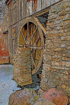 Ira Marcus Royalty-Free and Rights-Managed Images - Waterwheel at Midway Village by Ira Marcus