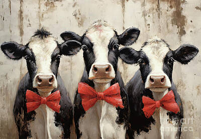 Royalty-Free and Rights-Managed Images - We Three Cows by Tina LeCour