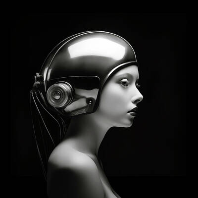 Nudes Digital Art - Wearing a Movie Helmet of Softness by YoPedro
