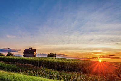 Legendary And Mythic Creatures Rights Managed Images - Weathered Barn at Sunset Royalty-Free Image by Andrew Soundarajan