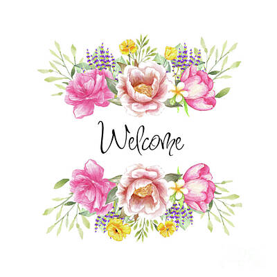 Roses Mixed Media Rights Managed Images - Welcome Royalty-Free Image by Tina LeCour