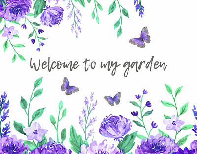 Mixed Media Rights Managed Images - Welcome To My Garden Royalty-Free Image by Tina LeCour