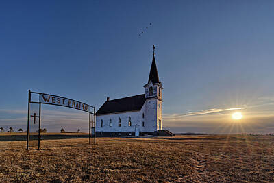 Priska Wettstein Blue Hues - West Prairie Lutheran Church near Binford ND by Peter Herman