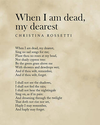 Everything Batman Royalty Free Images - When I am dead, my dearest, - Christina Rossetti Poem - Literature - Typography Print - Vintage Royalty-Free Image by Studio Grafiikka