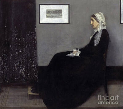 City Scenes Paintings - Whistlers Mother - James Abbott McNeill Whistler by Sad Hill - Bizarre Los Angeles Archive