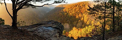 Mountain Photos - Whitaker Point Trail Panoramic Mountain View In Autumn by Gregory Ballos