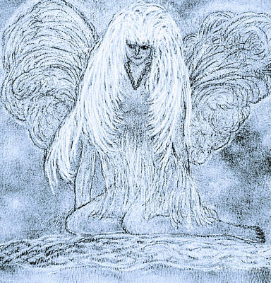 Science Fiction Drawings - White Angel Rose by Sanford Levine