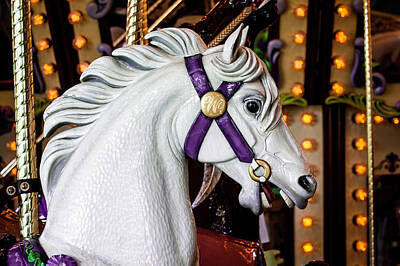 Boho Christmas - White Carousel Horse by Robert Estes