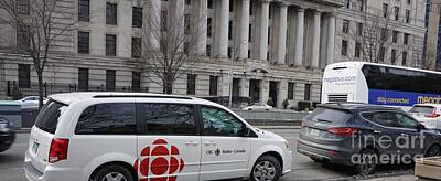 Palm Trees Royalty Free Images - White CBC Radio Canada Vehicle Royalty-Free Image by Maria Faria Rodrigues