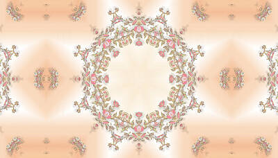 Food And Beverage Royalty Free Images - White Dreamy Apple Cherry Blossoms Ornate Floral Painting Art Nouveau Deco Kaleidoscopic Fractal 204 Royalty-Free Image by Jill Annette Johnson