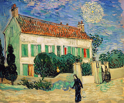 Royalty-Free and Rights-Managed Images - White House at Night by Vincent van Gogh by Mango Art