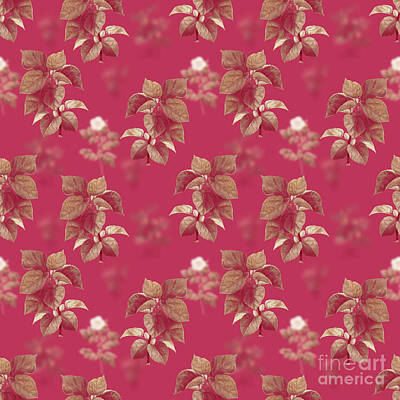 Fashion Paintings Royalty Free Images -  White Mulberry Plant Botanical Seamless Pattern in Viva Magenta n.0078 Royalty-Free Image by Holy Rock Design