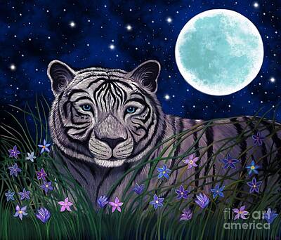 Modern Man Stadiums - White Tiger in the Moonlight  by Nick Gustafson